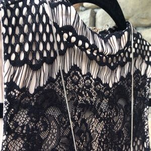 Black lace mini dress